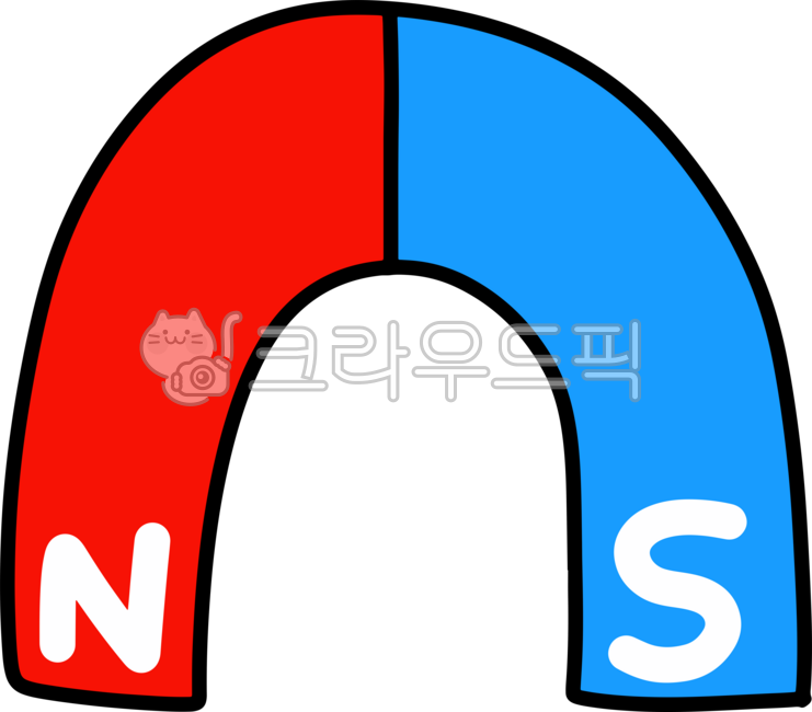 말발굽자석, 자석그림, 자석이미지, s극, n극, 사진,이미지,일러스트,캘리그라피 - yevely작가