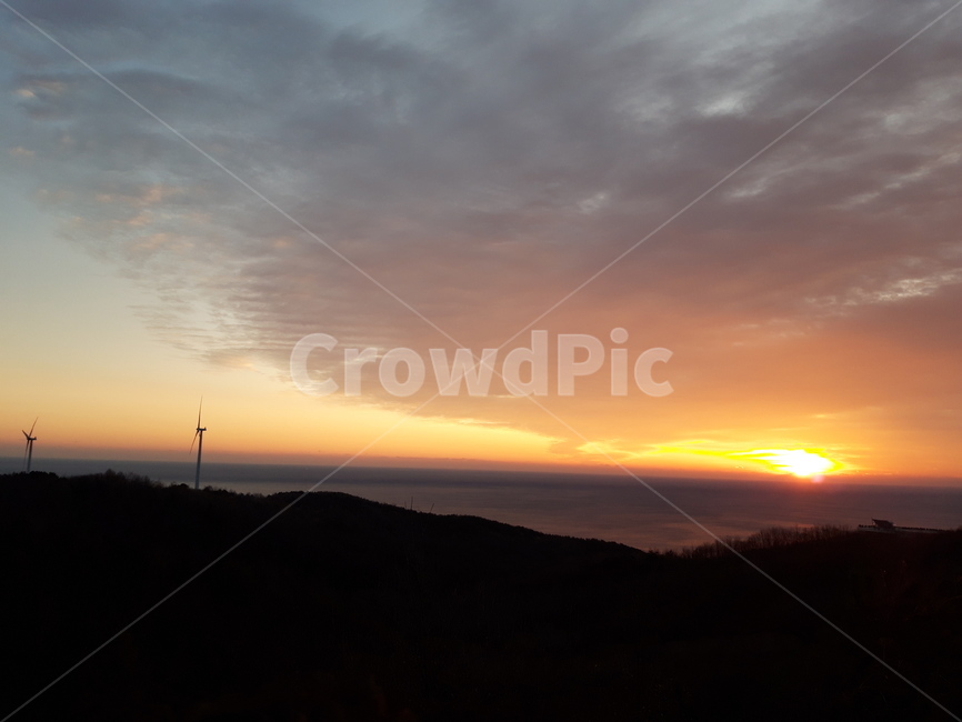 야경,훙경,해돋이,일출,해,산