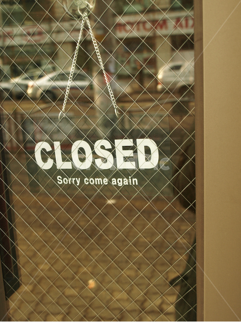 closed,마감,문,판넬,카페