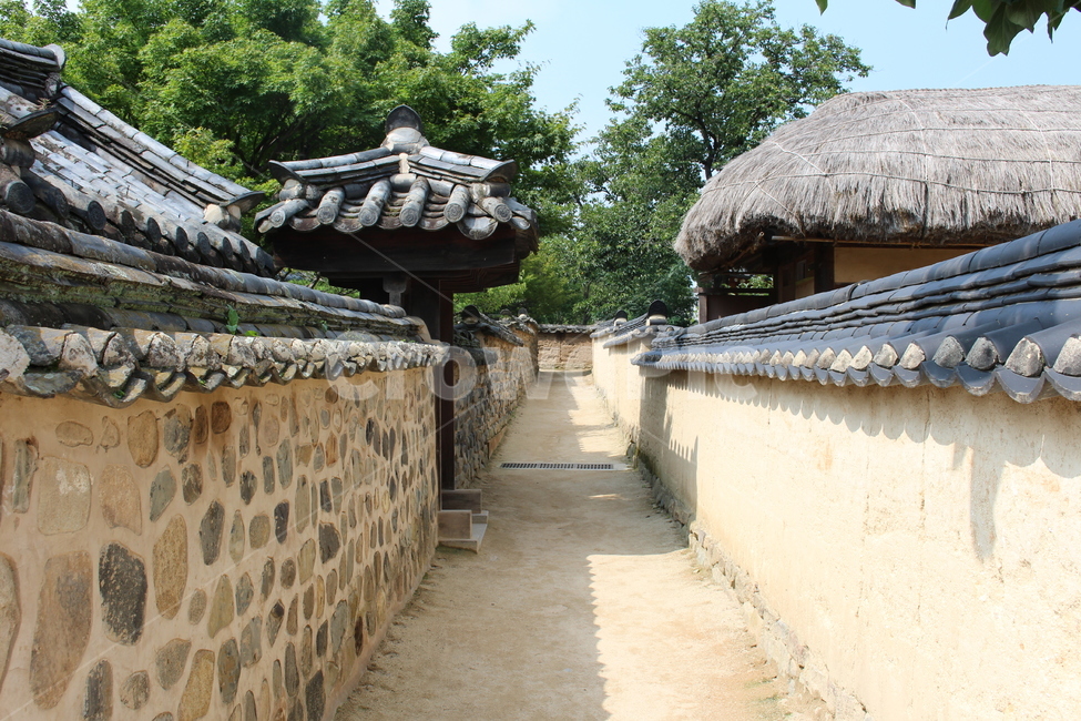 안동하회마을,한국,전통,기와집,초가집,풍경,길,옥외,outdoors,architecture