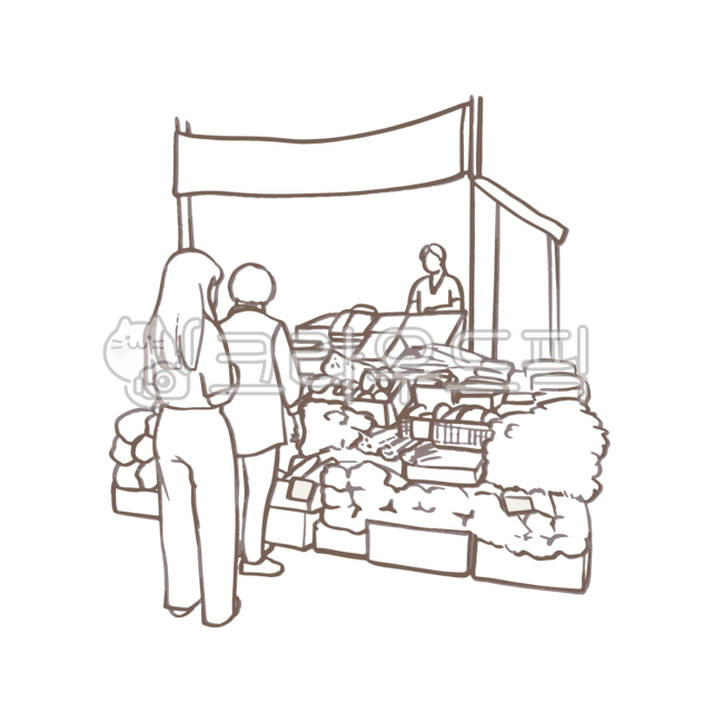 전통,시장,야채,채소,과일,손그림,연필화,연필,일러스트,일러스트레이션,흑백,단색,라인