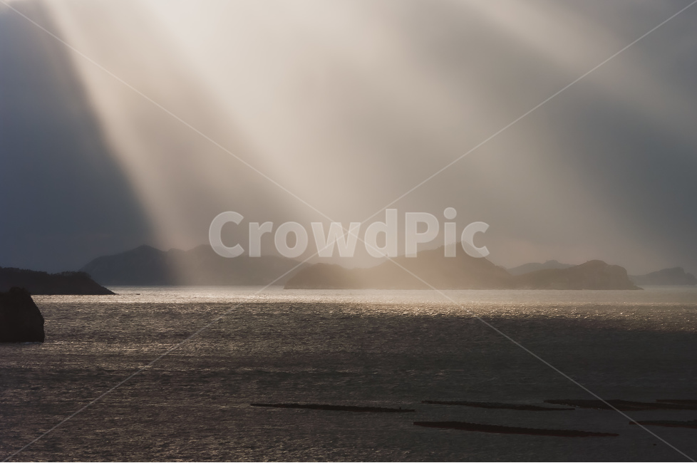 황혼,저녁,해질녁,빛내림,햇살,햇빛,바다,섬,light,빛,flare,플레어,자연,풍경,nature,landscape