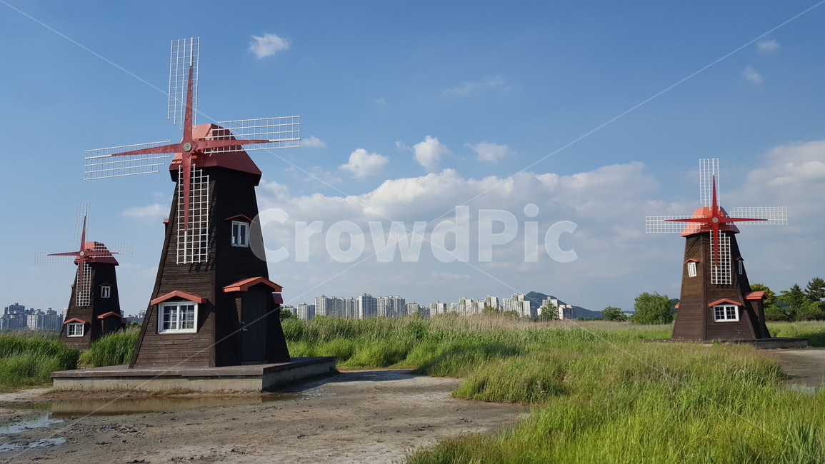 풍차,풍경,하늘,구름,여름,자연,소래습지생태공원,windmills,landscape,sky,clouds,summer,nature,soraeecopark