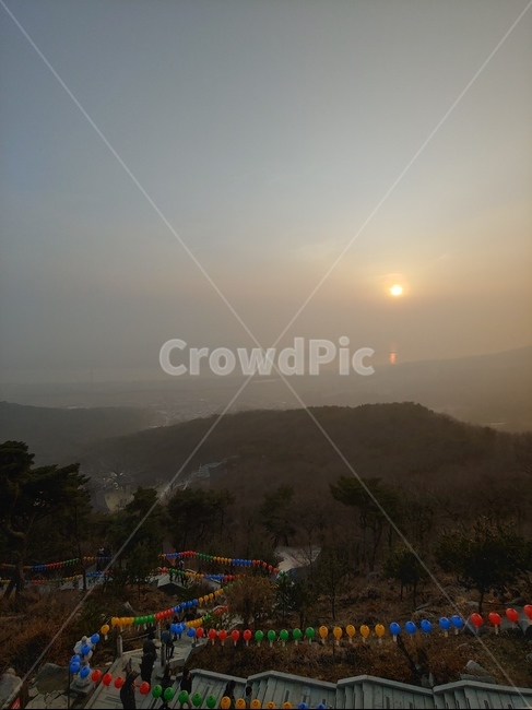 노을,sunset,산길,저녁,강화도,보문사,하늘,sky,절,temple,산,mountain