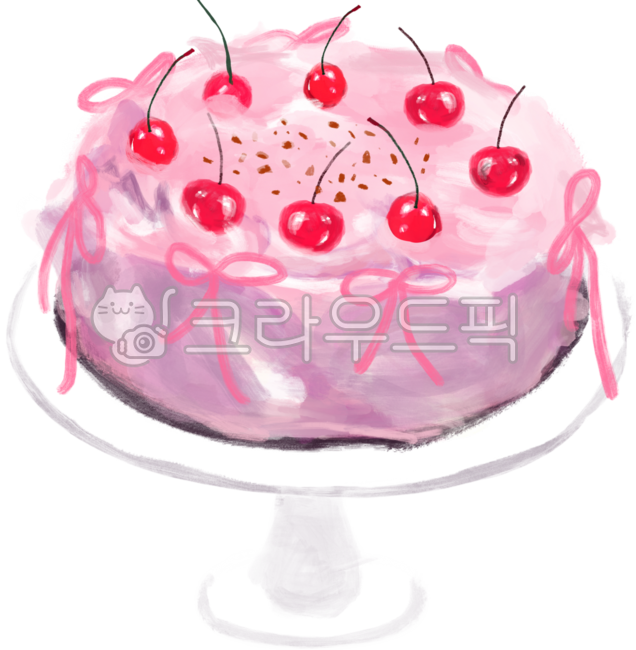 빈티지케이크,케이크,디저트,체리,딸기크림,리본,vintagecake,pinkcake,핑크케이크,과일케이크,일러스트,illustration,dessert,cake,vintage,생일케이크,파티케이크,기념일,오브젝트,object