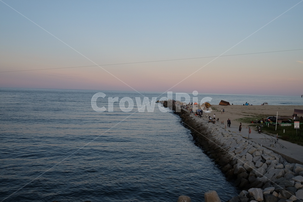 강릉,해안선,노을,방파제,바다,하늘,자연,풍경,nature,landscape,한국자연풍경,한국자연경관,korea nature landscape,handrail,난간,banister