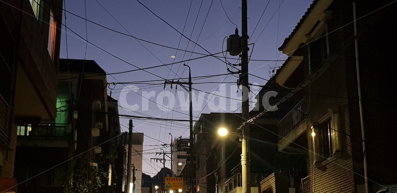 퇴근중,가로등,전선,휴식,집으로
