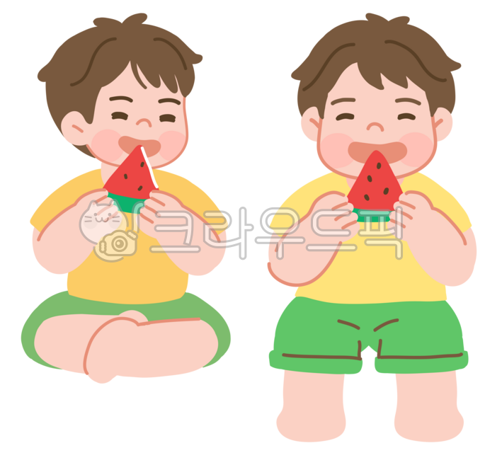 Drawing,fruit,watermelon,summer,summer illustration,children,infant,healing,people,character,illustration