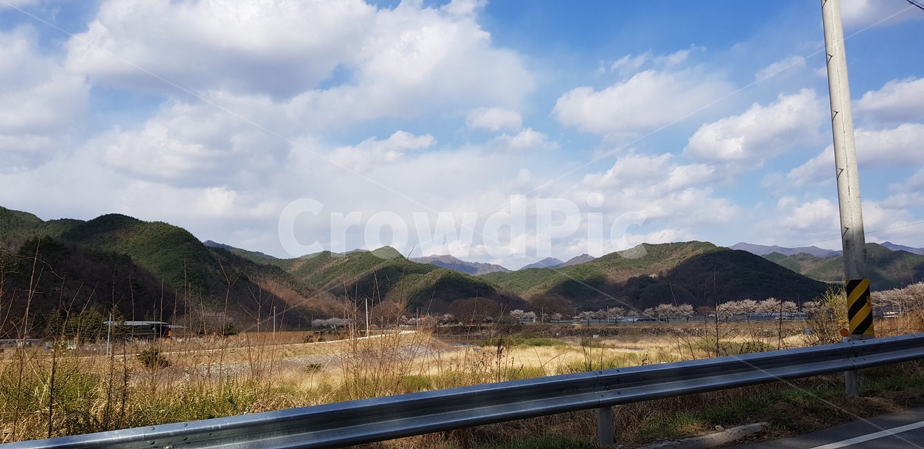 풍경,벚꽃,길,산,하늘,나무,자연,맑음,자연,풍경,nature,landscape