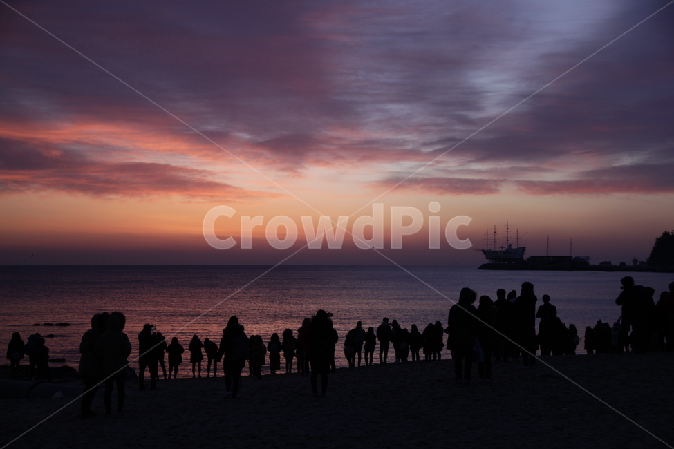 정동진,바다,일출,여행,커플,친구,붉은하늘,배,셀카,사람들,대중,군중,other people,crowd,인물실루엣,사람실루엣,character silhouette,human silhouette,silhouette,실루엣,person,사람,human,인간