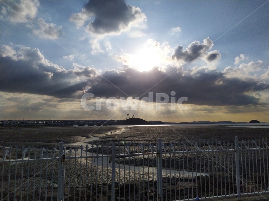 mudflat,서해,서해foreshore,갯벌,구름
