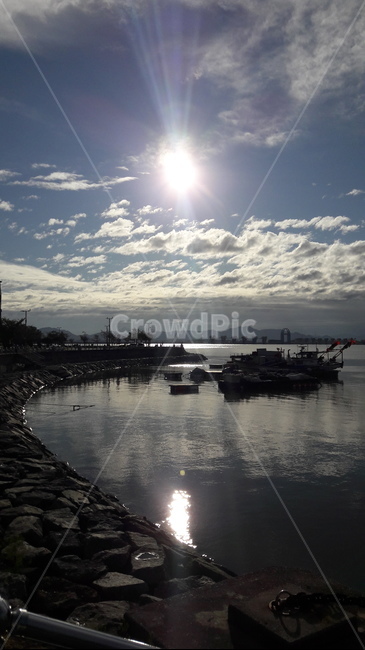 일출,sunrise,빛내림,light,어촌,포구,항구,배,ship
