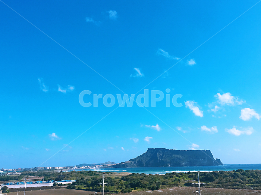 제주도,성산일출봉,하늘,구름,산,옥외,자연,nature