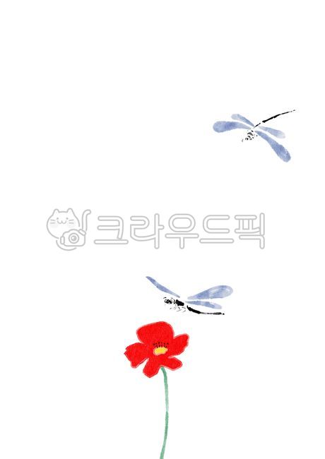 동양화,수묵담채화,동양화일러스트,수묵일러스트,미술,그림,잠자리,곤충,아트,잠자리그림,꽃,식물드로잉,잠자리동양화