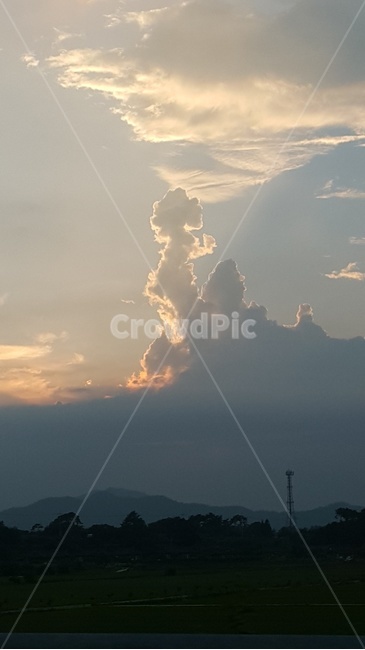 하늘,구름,소녀,배경,기도,자연,풍경,nature,landscape,weather,날씨,outdoors,옥외,cloud,cumulus,적운,sky,light,빛,flare,플레어