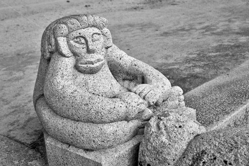 난간석,원숭이,십이지,법주사,보은,흑백,조각상,동상,석상,조형물,statue,bronze statue,stone statue,흑백,모노톤,monochrome,black and white