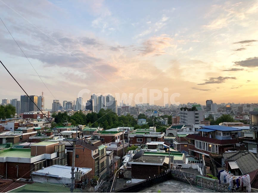 노을,하늘,해방촌,저녁,구름,도시,풍경,city,landscape,한국도시풍경,한국도시경관,korea cityscape,outdoors,옥외