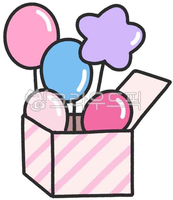 Gift box,box illustration,box sticker,balloon,balloon illustration,balloon sticker,gift,cute box,pastel box,party box,birthday box,event box,cute props,hand-drawn illustration,deco sticker,party balloon,cute gift,box drawing,fancy illust