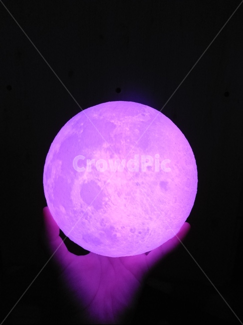 달,무드등,보라색달,moon,moodlight