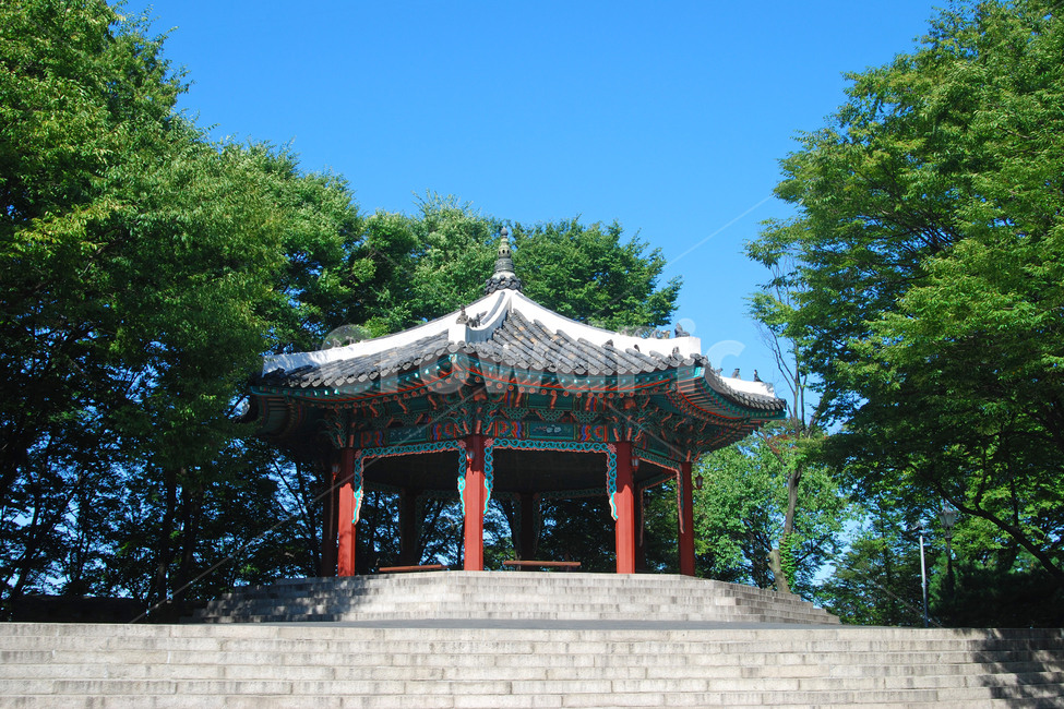 남산,팔각정,남산팔각정,정자,전통,한국전통,건축,건축물,전통건축,전통건축물,계단,휴게소,나무,하늘,자연,공원,명소,서울,한국,한국전통,한국문화,korean traditional,korean culture,건축물,건물외관,exterior,building,structure,architecture,construction