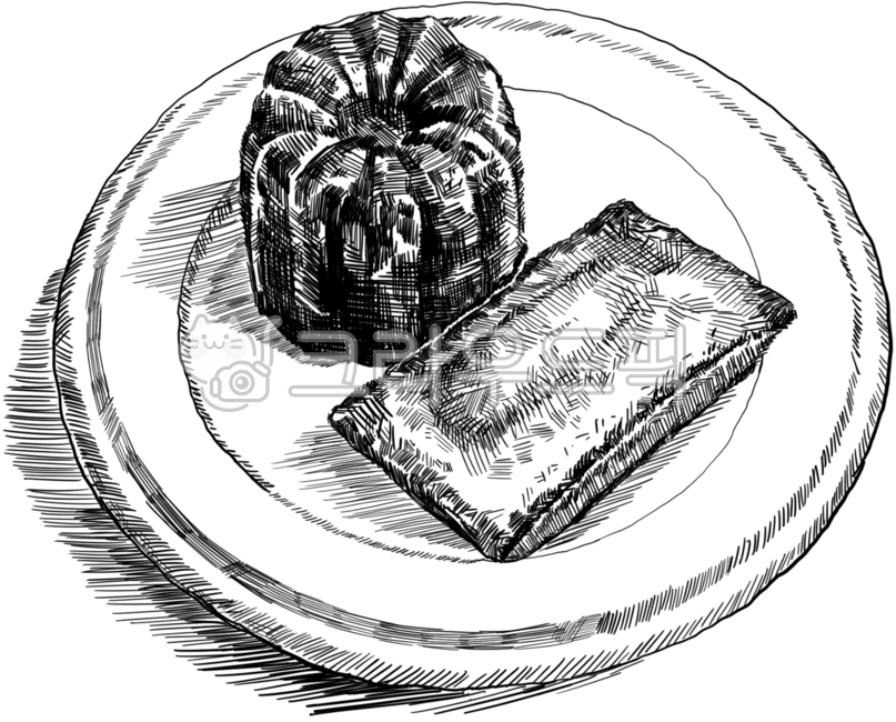 디저트,카페,핸드드로잉,베이커리,티라미수,크림파이,까눌레,손그림,베이커리카페