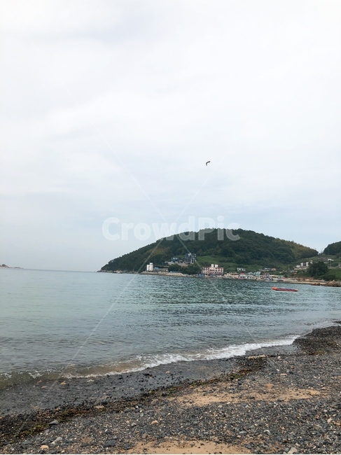 바다,몽돌,파도,섬,풍경,배경,맑은,마을