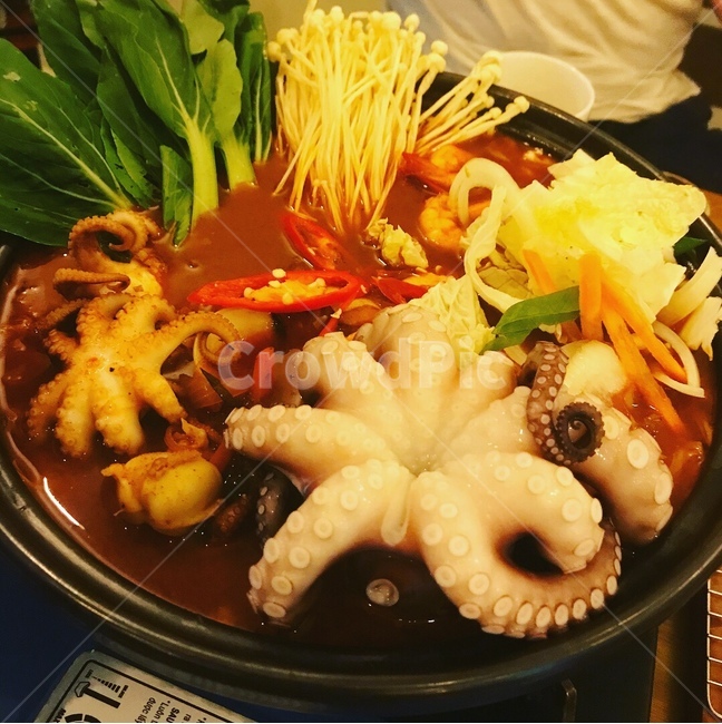 해산물,해물짬뽕,문어,야채,해물탕