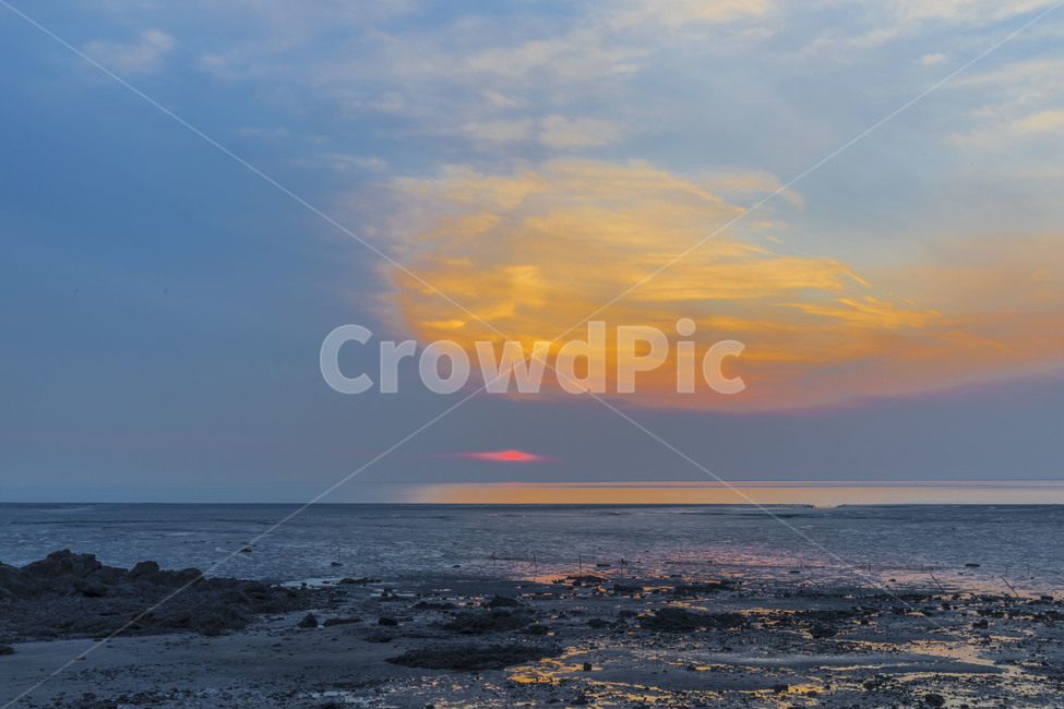 장봉도,낙조,풍경,수평선,구름,하늘,갯벌,석양,자연,풍경,nature,landscape,한국자연풍경,한국자연경관,korea nature landscape,outdoors,옥외