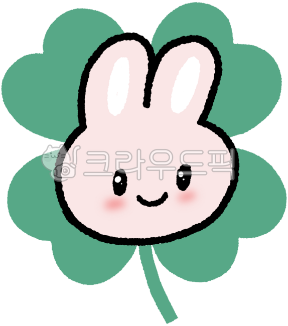 Rabbit,clover,four-leaf clover,luck,rabbit illustration,character,sticker,four-leaf clover sticker