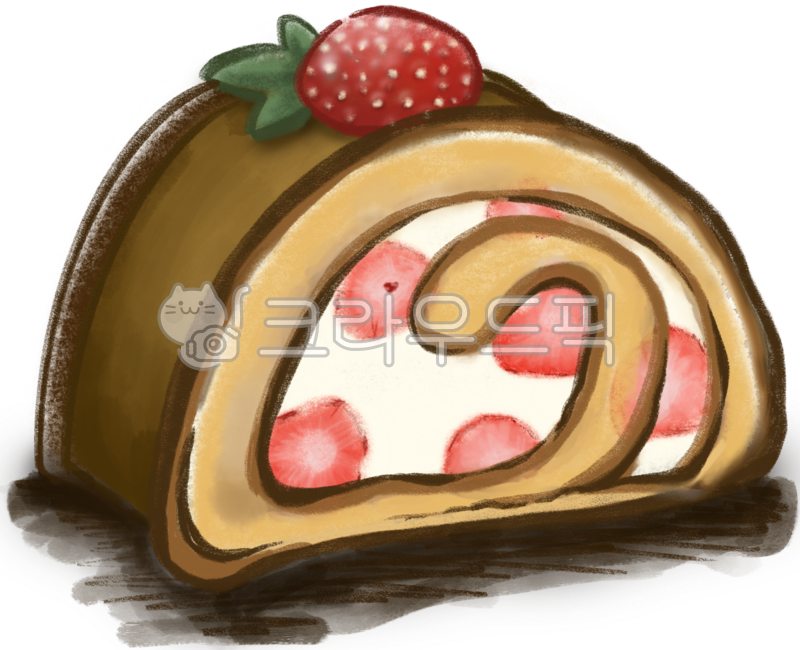 Bread,bread drawing,roll cake,dessert,strawberry cake,illustration