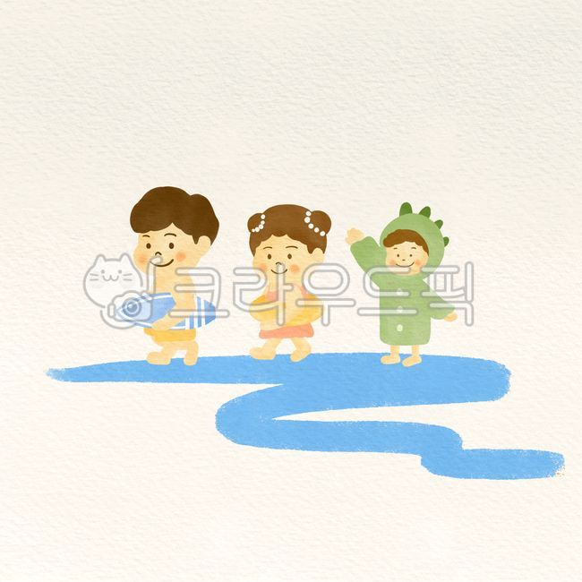 water play,Cute illustrations,Daycare activities,summer illustration,Summer environment composition,Environment configuration,Water play illustration,Kindergarten activities,summer activities,summer