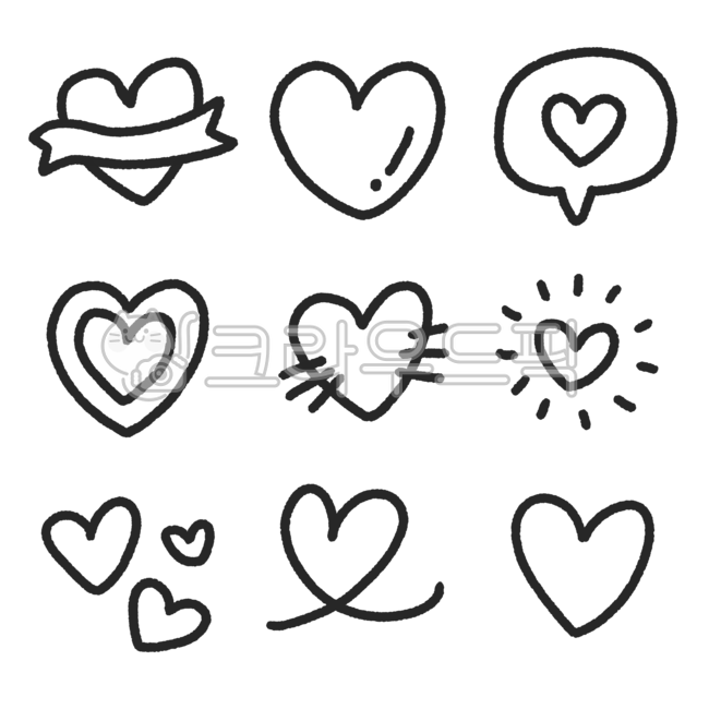 아이콘,일러스트,손그림,스티커,png,다꾸,굿노트,장식,디자인요소,하트,마음,사랑,love,하트그림,하트모음,하트일러스트,말풍선