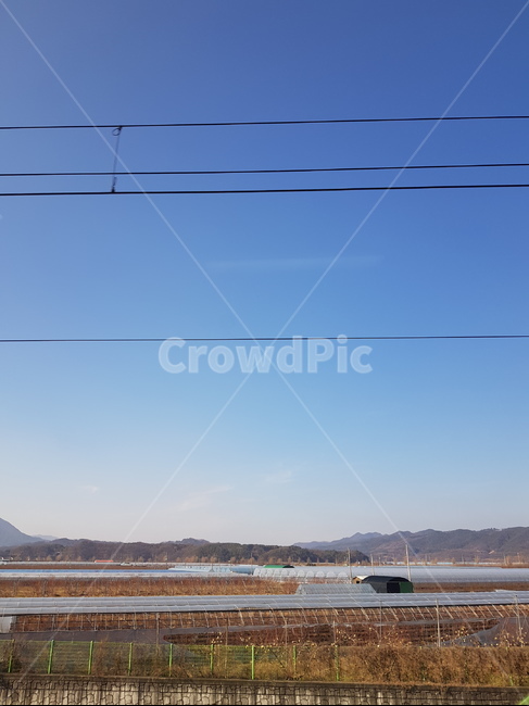 파란하늘,들,들판,시골,비닐하우스,가을,하늘