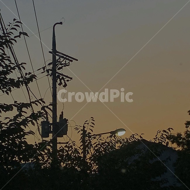 가로등,해질녘,황혼,빛,light