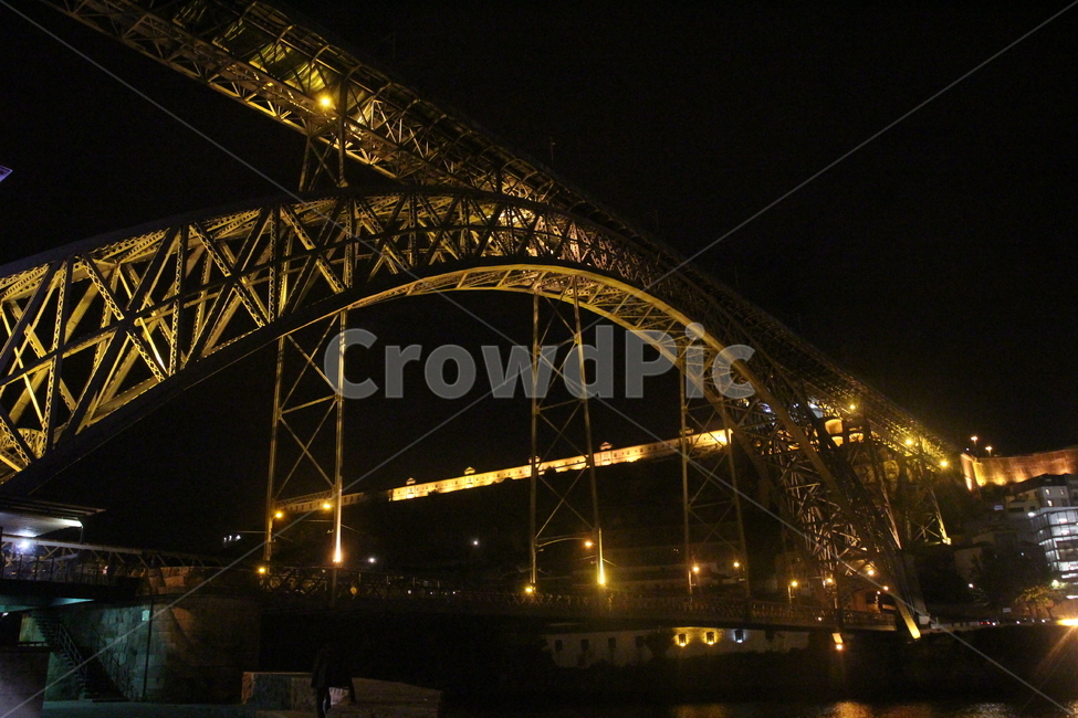 포르투갈,포르투,야경,루이1세다리,교량,야경,밤,풍경,nightscape,night,landscape,건축물,건물외관,exterior,building,structure,architecture,construction,건물,bridge,다리,arch bridge,아치교,arch,아치,arched,아치형