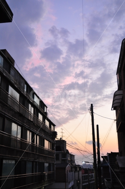 가을,동네,해질녘,하늘,구름,색감,빌라,빌딩,건물,전기줄,autumn,town,village,sky,clouds,colorful,buildings,도시,풍경,city,landscape,한국도시풍경,한국도시경관,korea cityscape