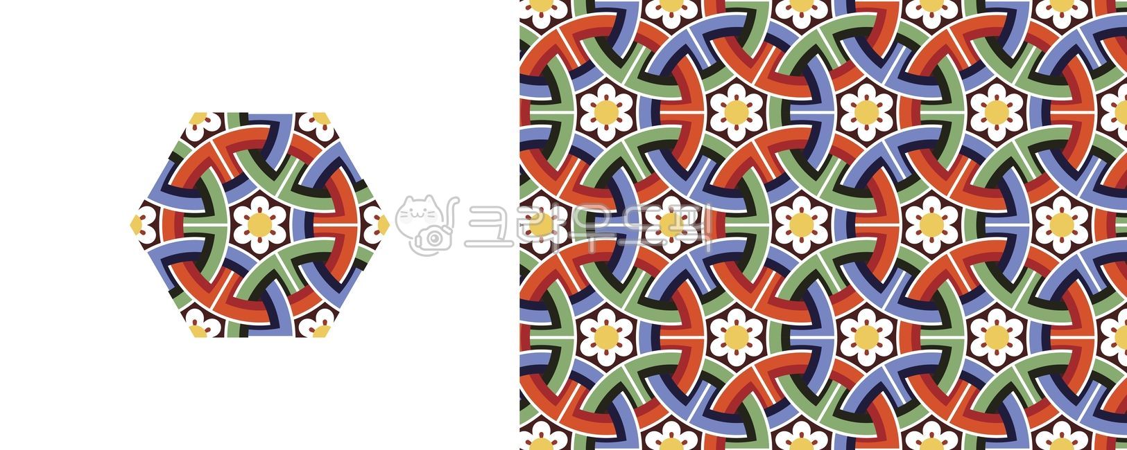 Korean traditional pattern,oriental pattern,Dancheong pattern,continuous pattern,Korean traditional dancheong,Korean pattern,hexagon pattern,traditional art,temple decoration,temple art,Korean traditional patterns,Dancheong