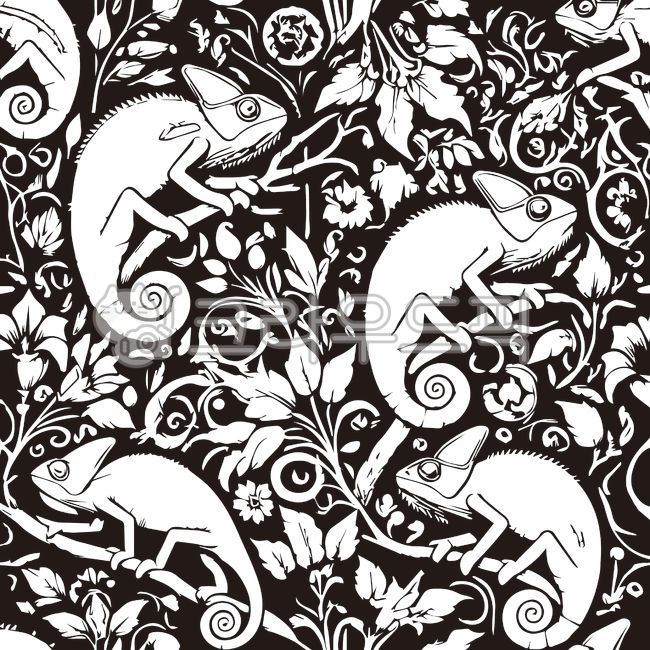 Coloring book,sheet,pattern,illustration,pattern illustration,animal illustration,black and white illustration,classic typography,classic illustration,chameleon,William Morris,woodcut