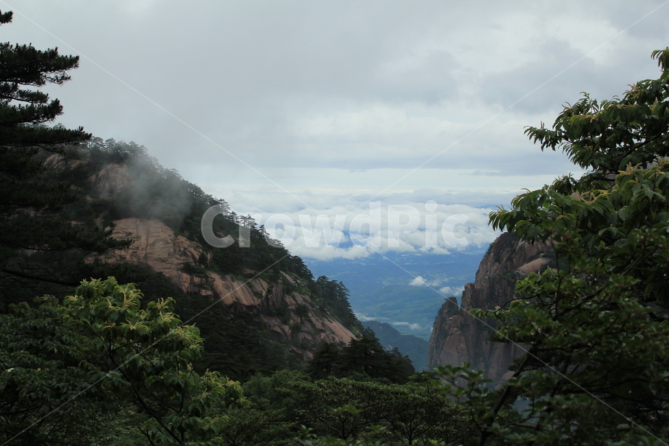 황산,중국황산,산,등산,절벽