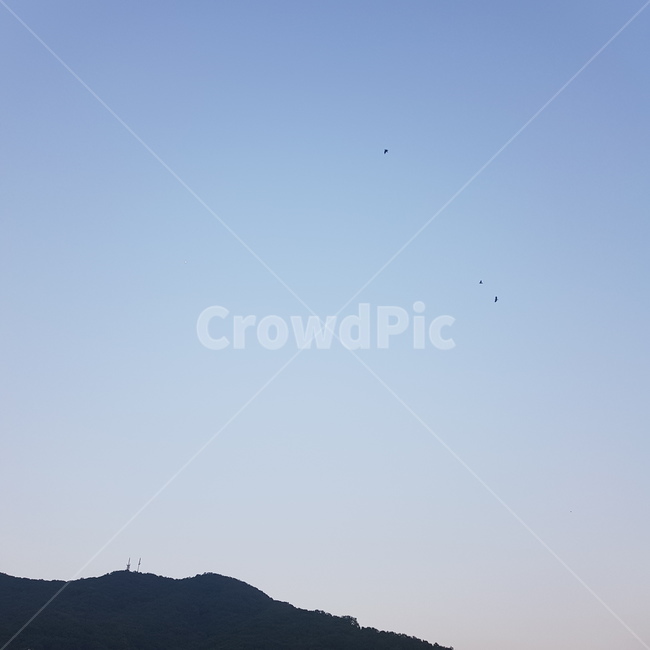 노을,풍경,하늘,새,산
