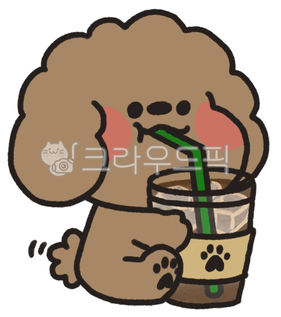 Poodle,brown poodle,puppy character,poodle character,cute character,pet,coffee,caffeine,office worker,drinking coffee,drinking beverage