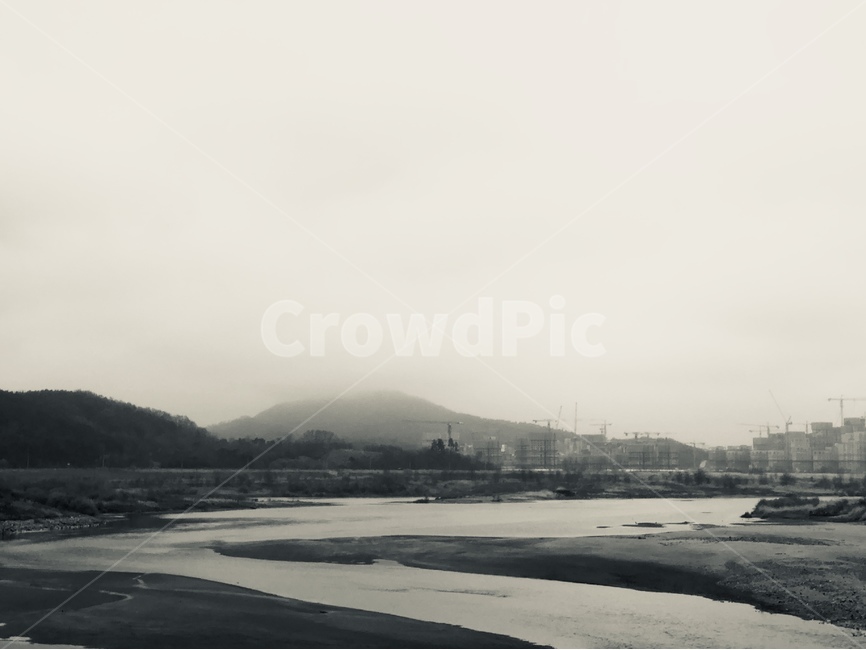 강,흑백,안개,금강,풍경,자연,풍경,nature,landscape,흑백,모노톤,monochrome,black and white,outdoors,옥외