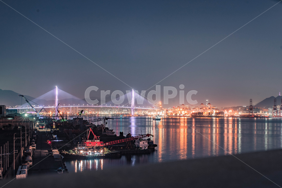 교각,port,포트,바다,sea,야경