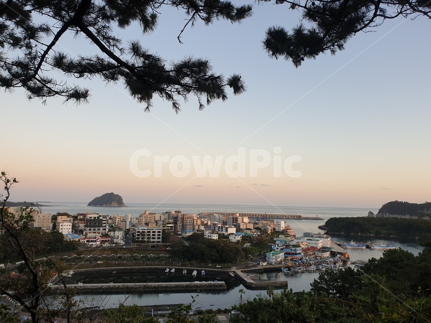 하늘,일몰,바다,저녁,풍경