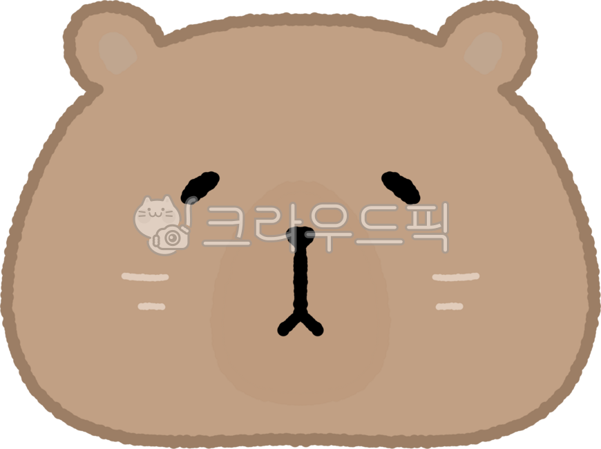 동물,카피바라,캐릭터,얼굴,카피바라캐릭터