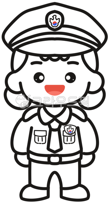경찰,경찰캐릭터,경찰도안,경찰캐릭터도안,귀여운경찰,여자경찰,경찰색칠하기