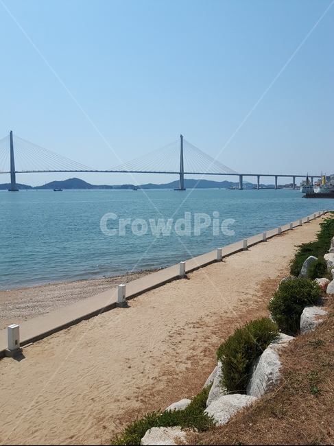바다,풍경,해변,대교,모래,난간,해변,바다,beach,sea