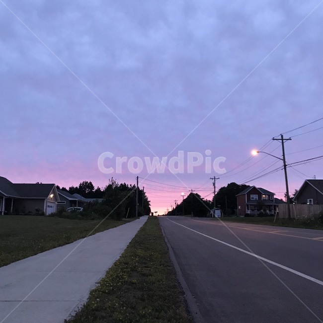 해질녘,길,도로,가로등,마을,하늘,sunset,road,village,sky