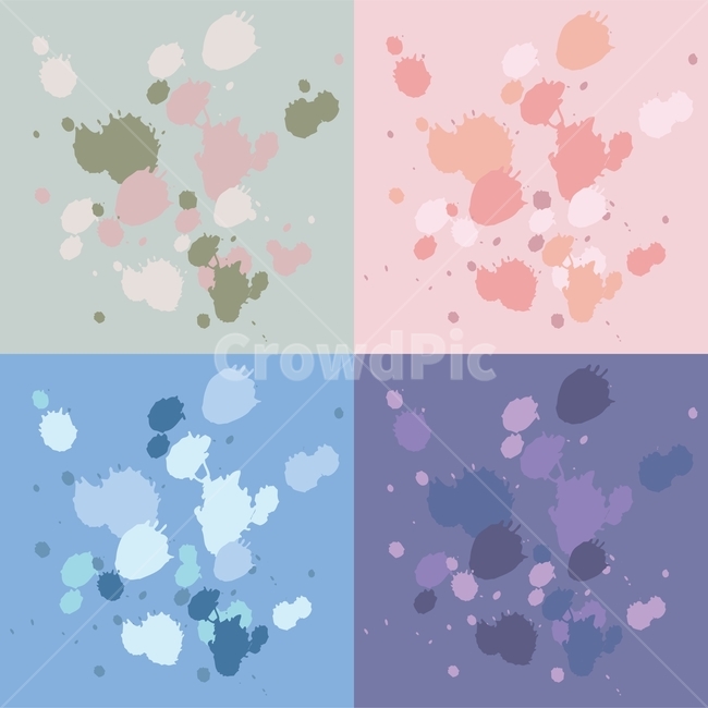 물감,핑크,블루,4컬러,일러스트,그래픽,일러스트레이션,graphic,illustration