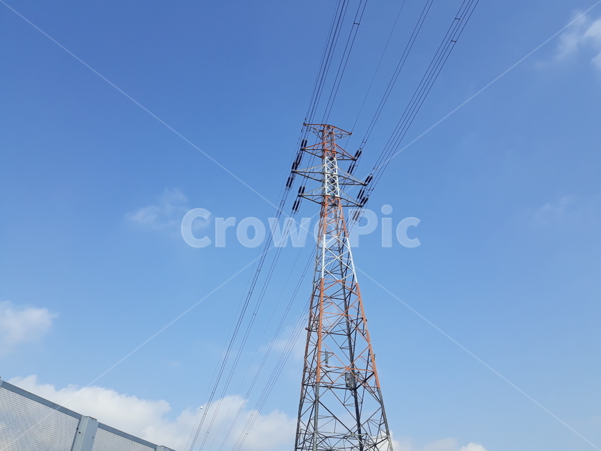 건설크레인,cable,전력선,송전탑,케이블,powerlines